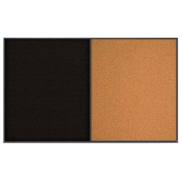 Double Door Radius Corkboard, 60"x36", Hea
